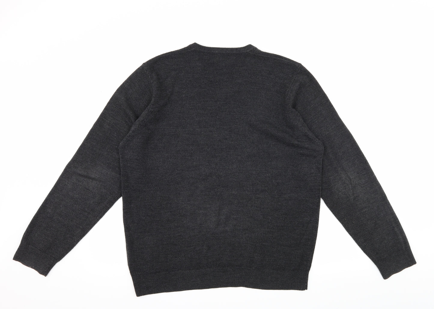 Hutson Harbour Mens Grey  Knit Pullover Jumper Size L