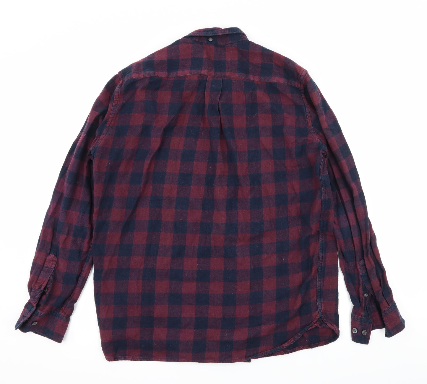 French Connection Mens Purple Check   Button-Up Size L