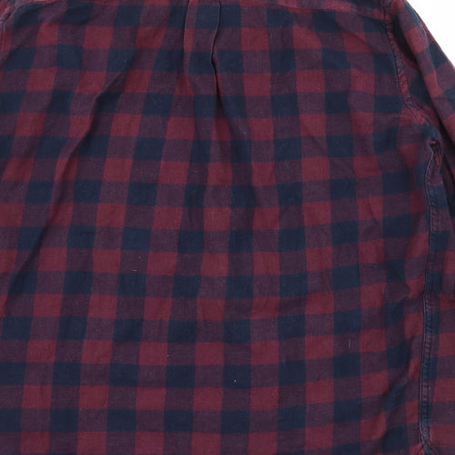 French Connection Mens Purple Check   Button-Up Size L
