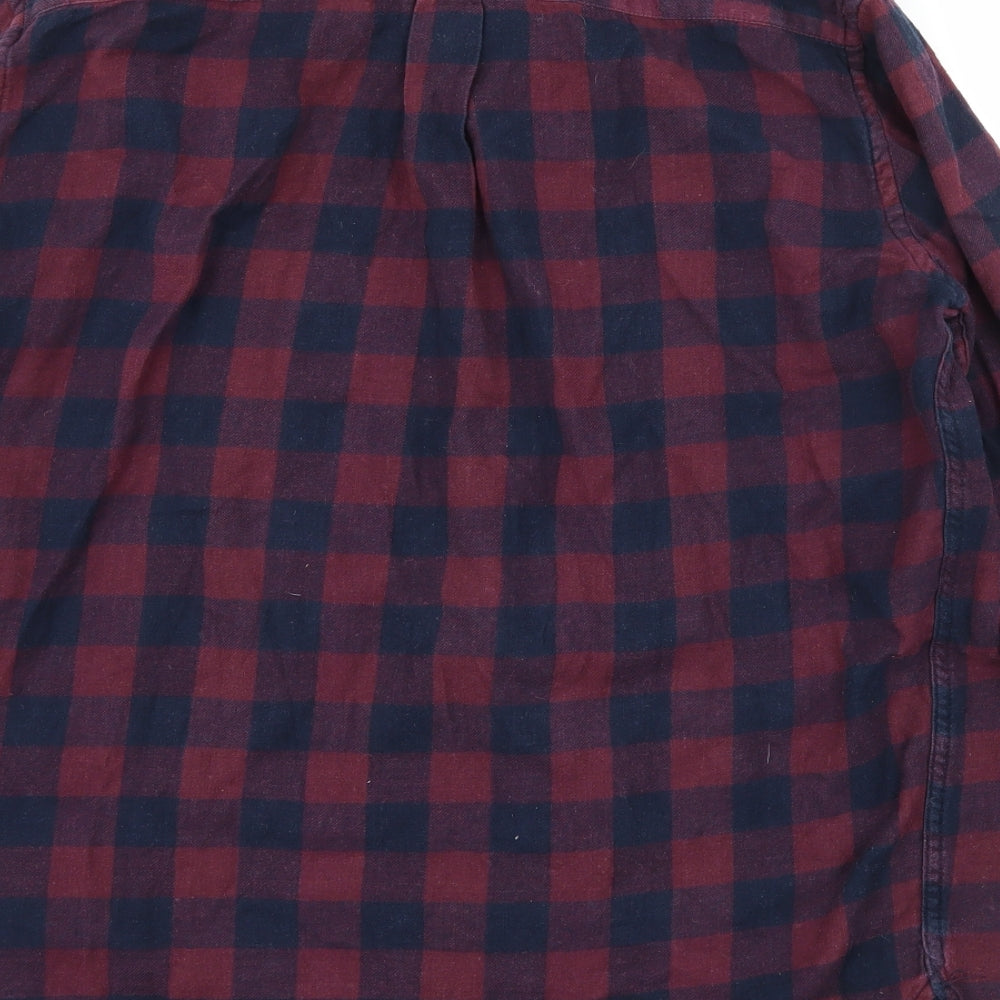 French Connection Mens Purple Check   Button-Up Size L