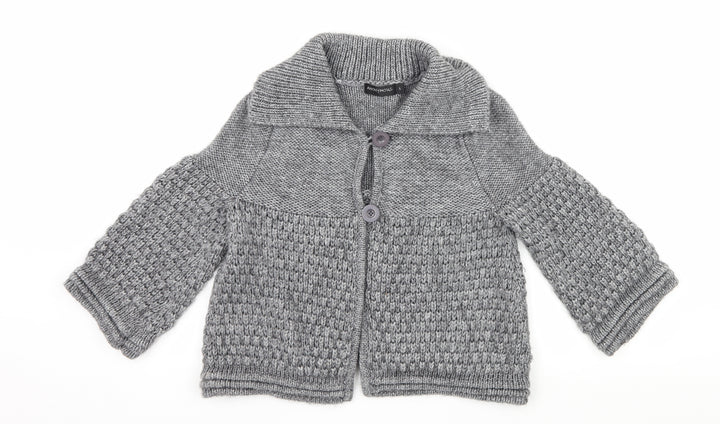 Anonymous Womens Grey  Knit Cardigan Jumper Size S