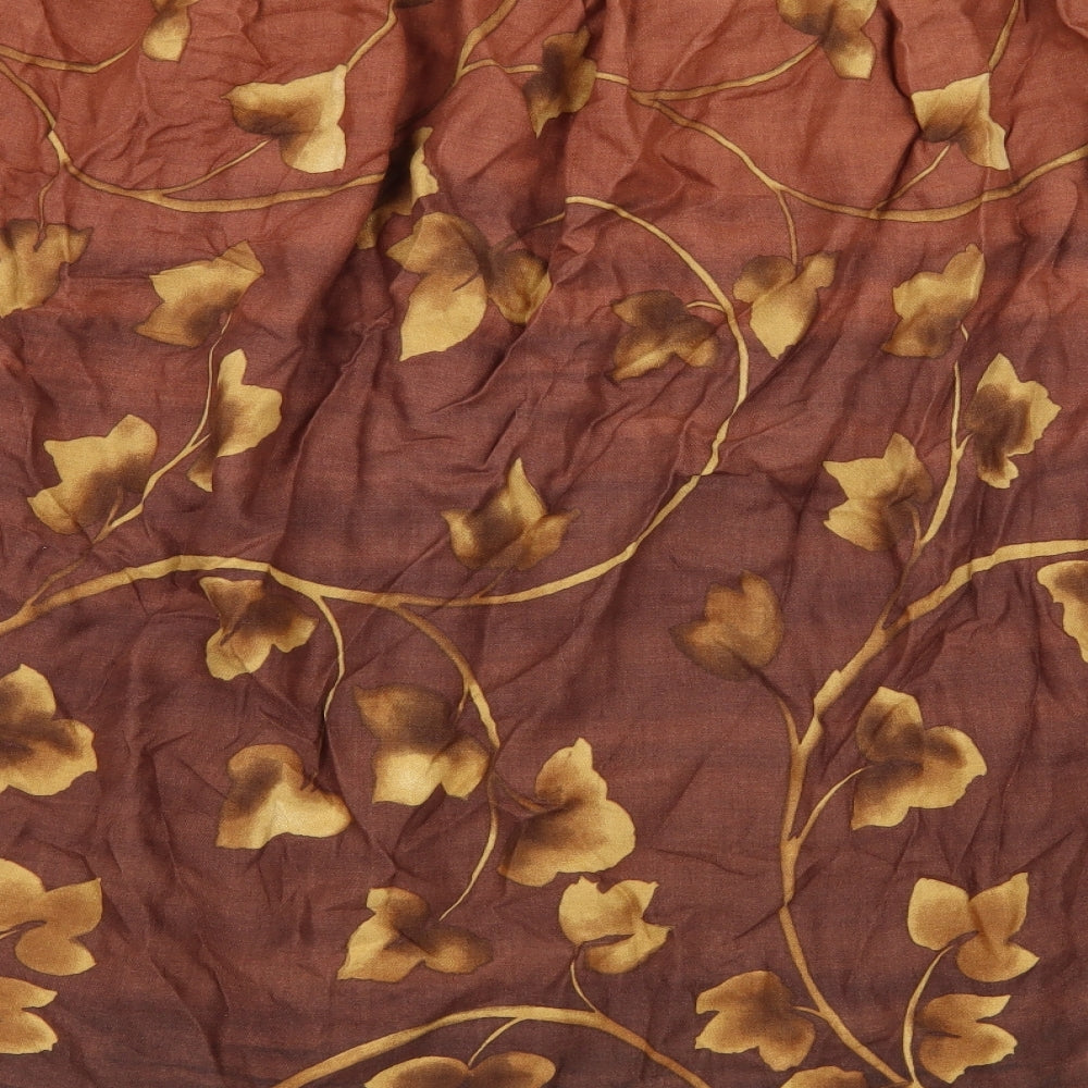 St Michael Womens Brown Floral  Flare Skirt Size 18