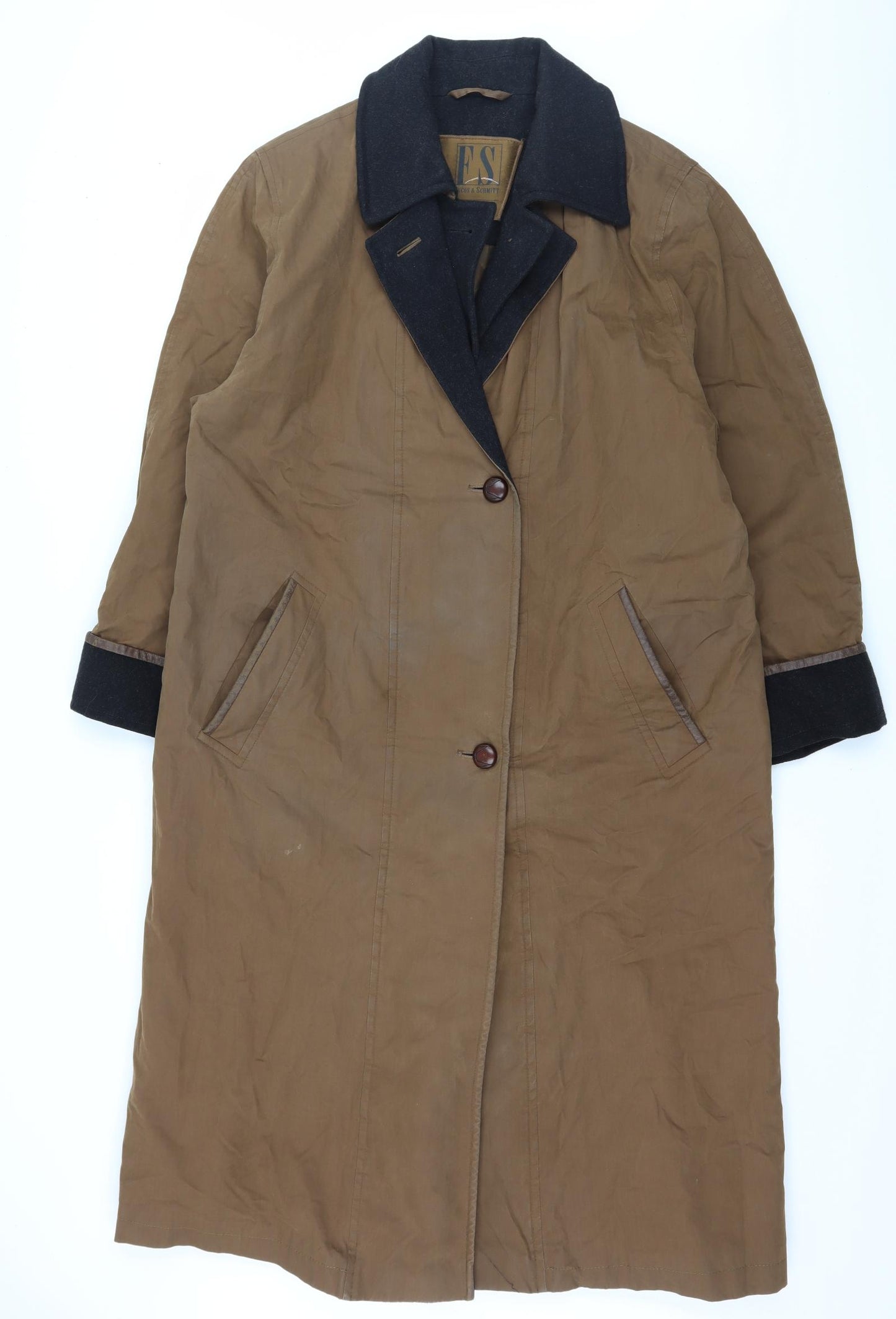Fuchs & Schmitt Womens Brown   Overcoat Coat Size 12