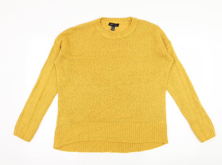 New Look Womens Yellow Knit Pullover Jumper Size S