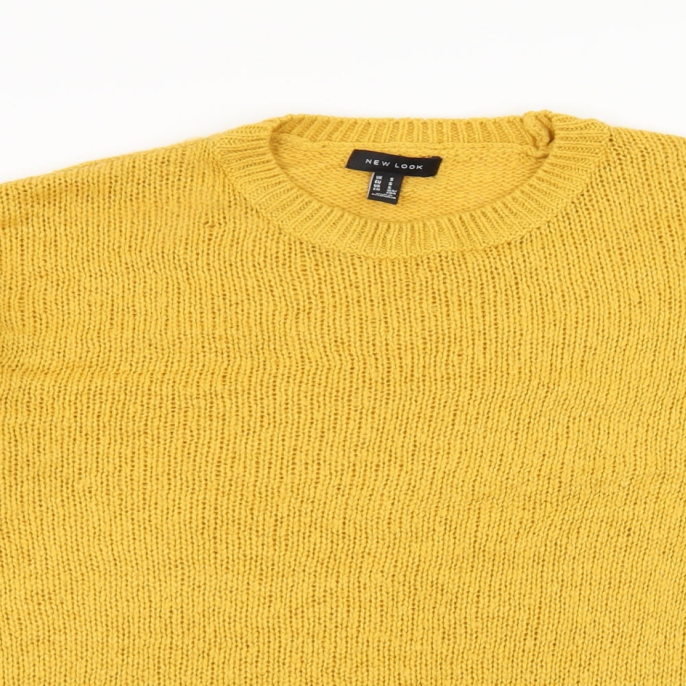 New Look Womens Yellow  Knit Pullover Jumper Size S