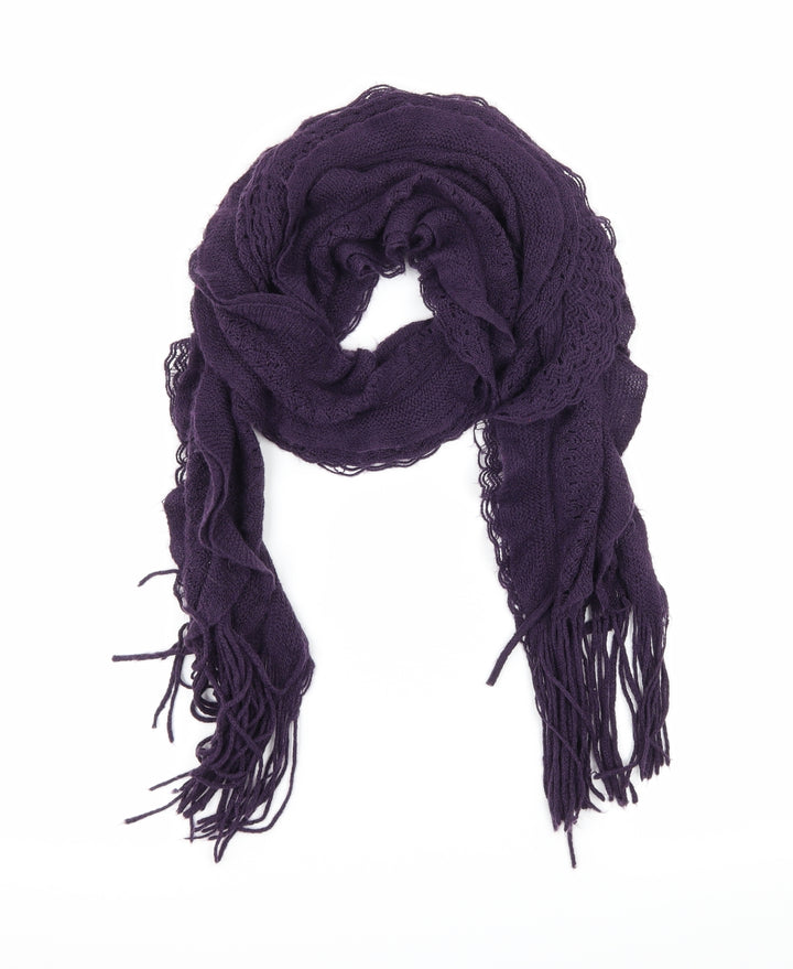 Preworn Womens Purple Knit Scarf