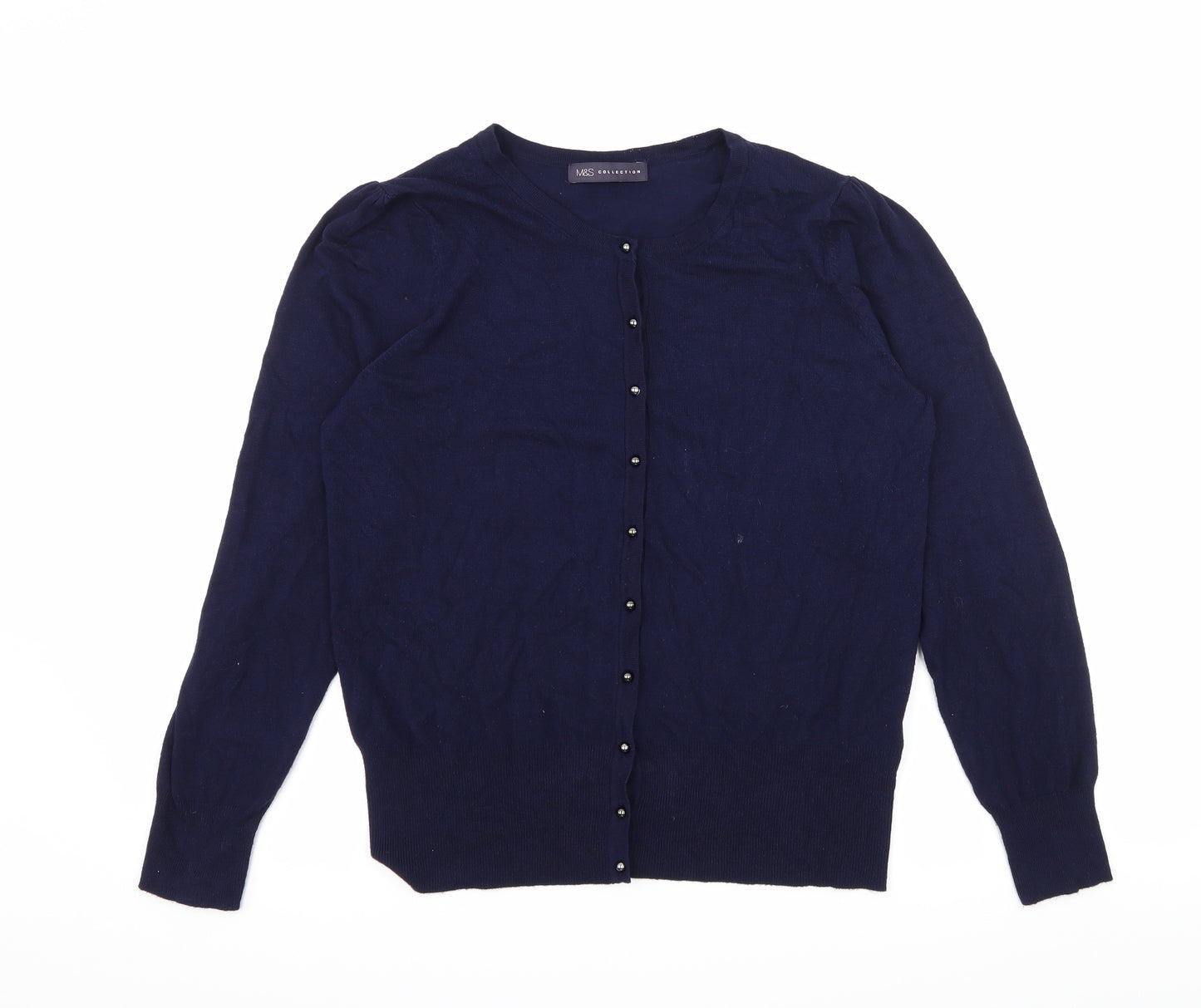 Marks and Spencer Womens Blue  Knit Cardigan Jumper Size 14