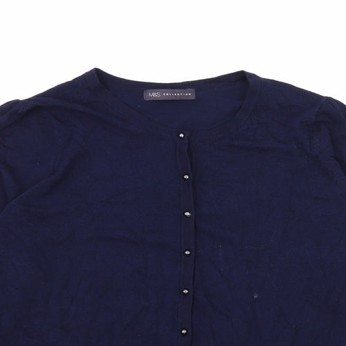 Marks and Spencer Womens Blue  Knit Cardigan Jumper Size 14