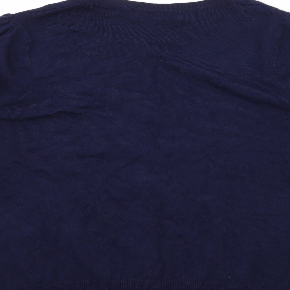 Marks and Spencer Womens Blue  Knit Cardigan Jumper Size 14
