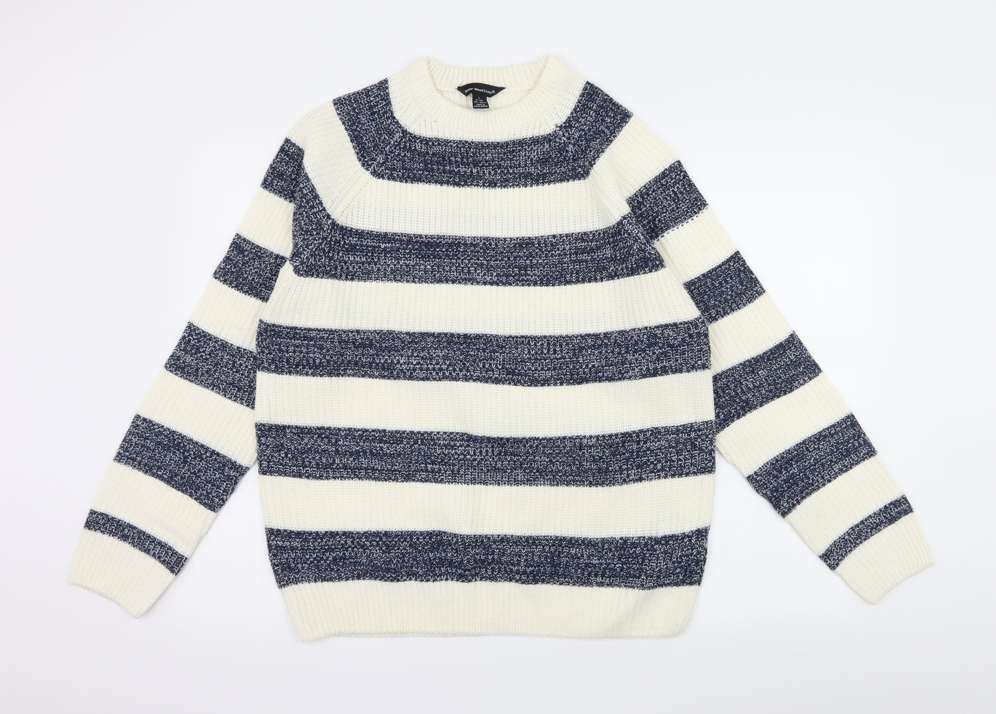 Cedar Wood State Mens Ivory Striped Knit Pullover Jumper Size L