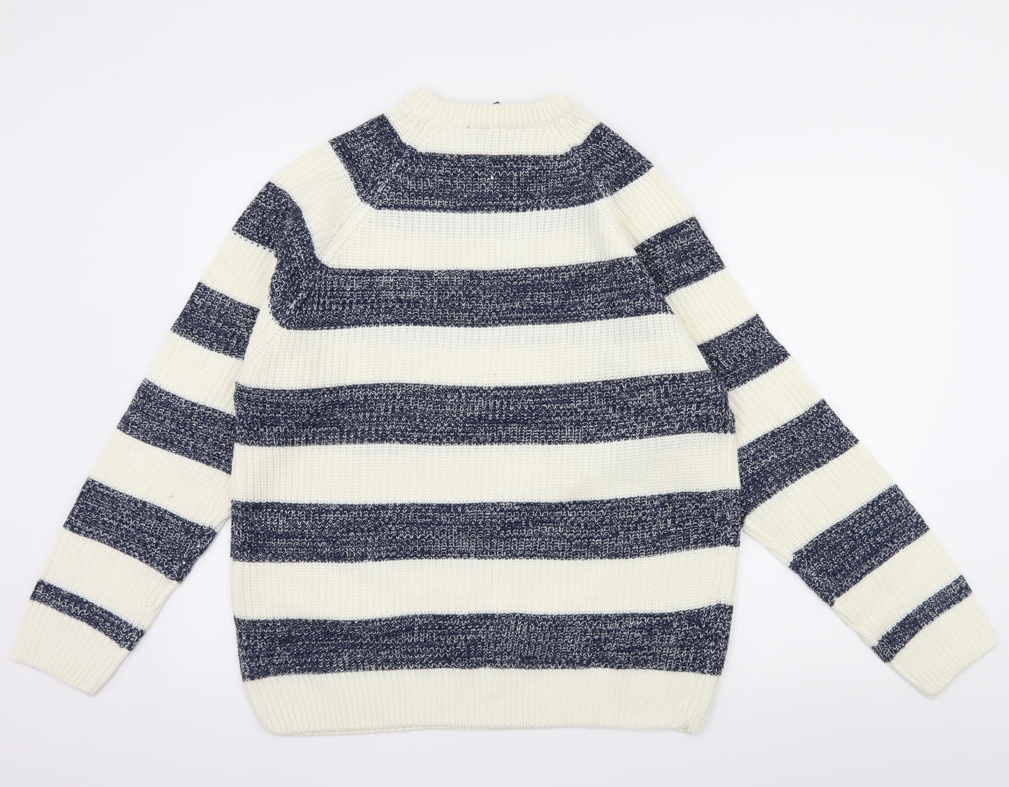 Cedar Wood State Mens Ivory Striped Knit Pullover Jumper Size L