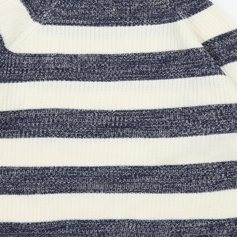 Cedar Wood State Mens Ivory Striped Knit Pullover Jumper Size L