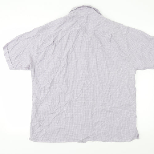 Essentials Mens Purple Check   Button-Up Size L
