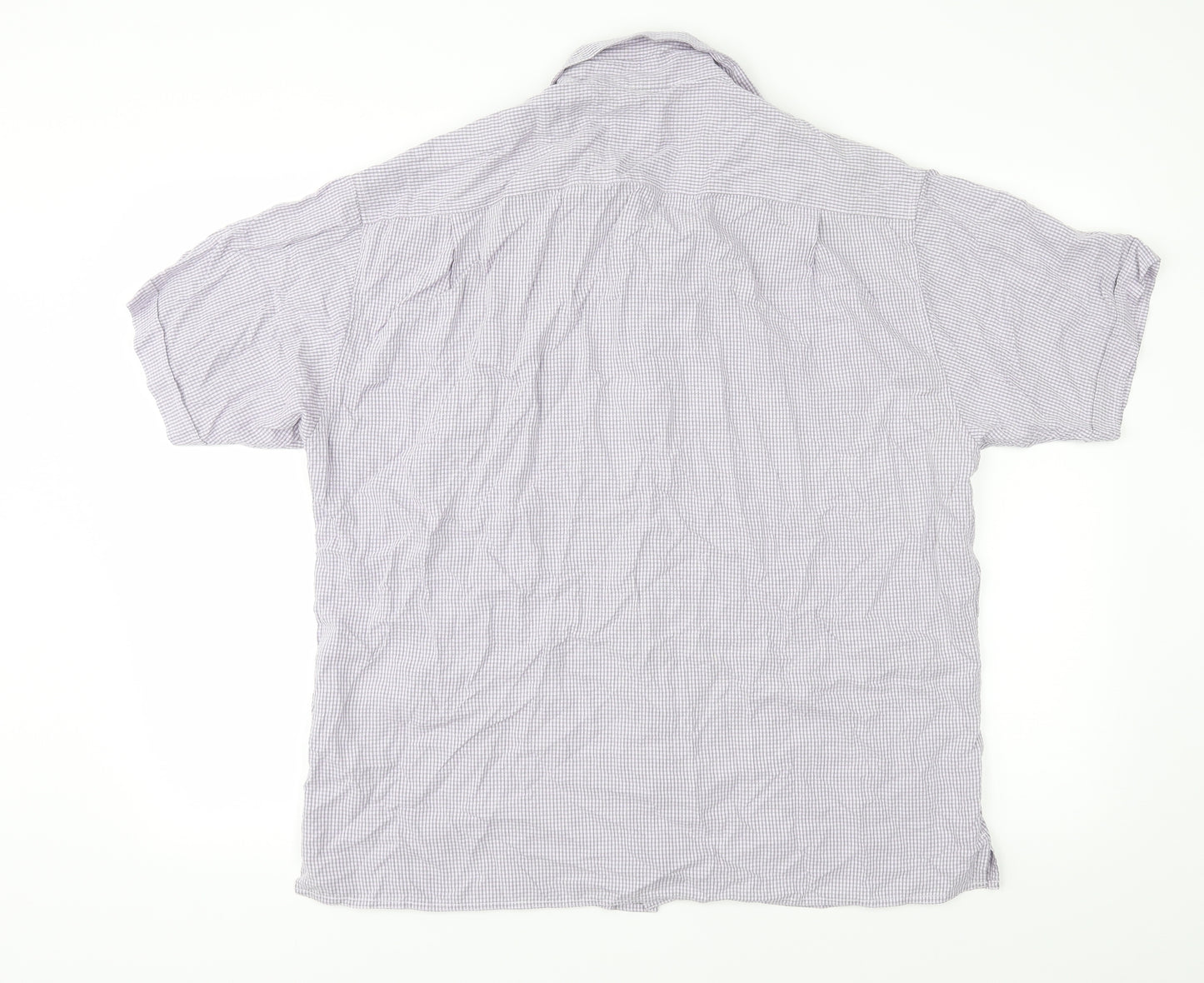 Essentials Mens Purple Check   Button-Up Size L