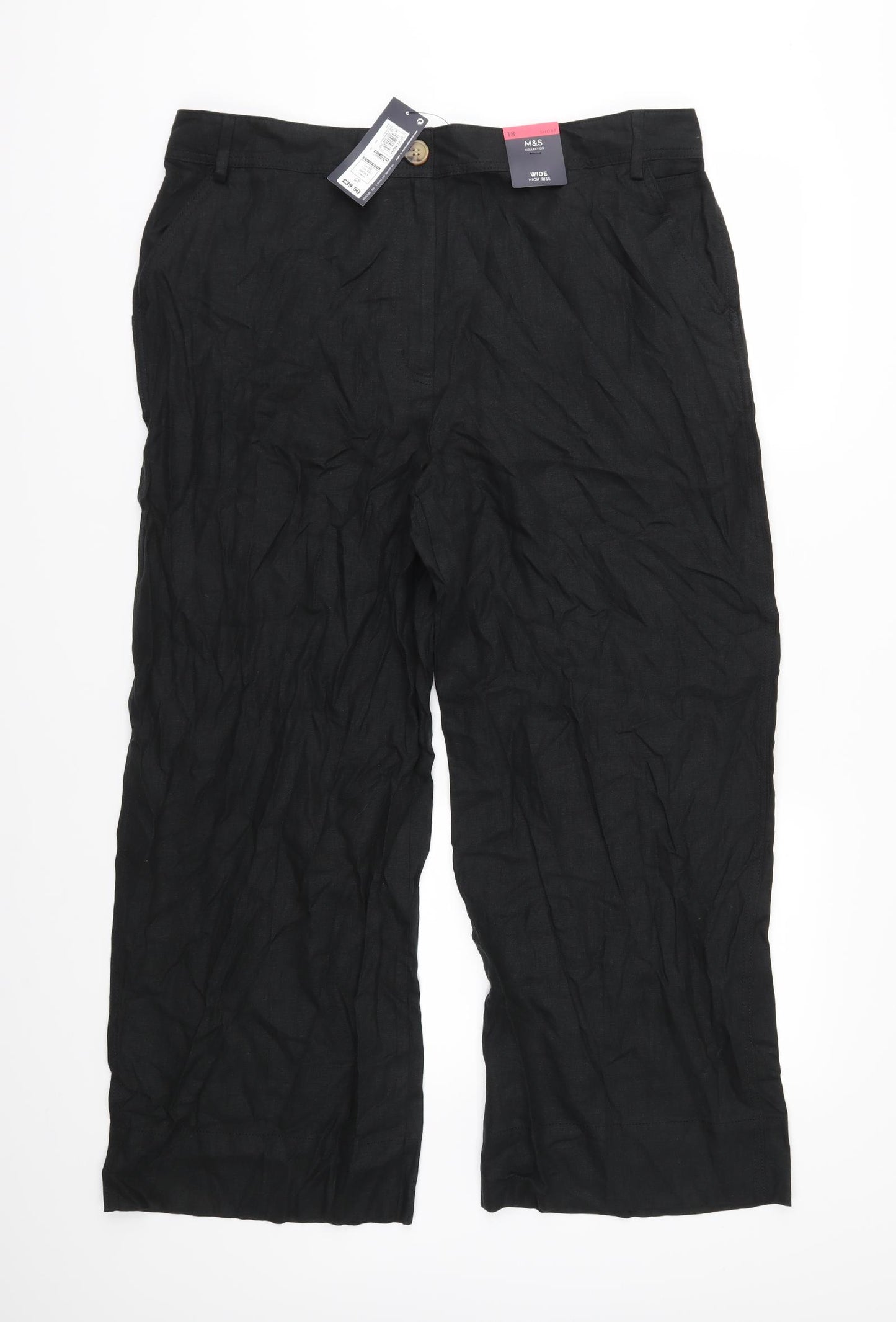 Marks and Spencer Womens Black   Trousers  Size 18 L27 in