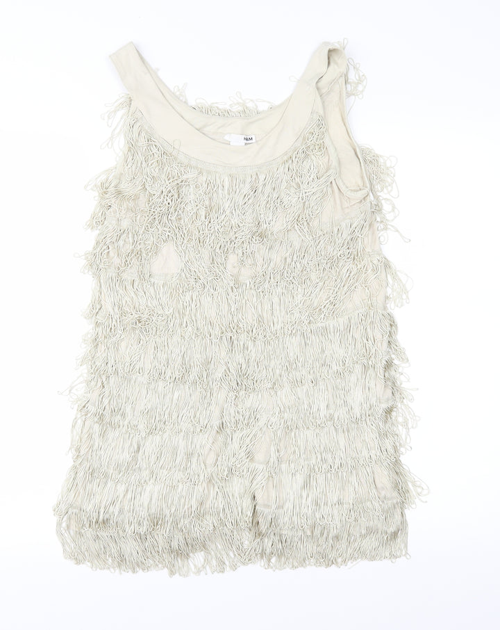 H&M Womens Beige   Basic Button-Up Size S