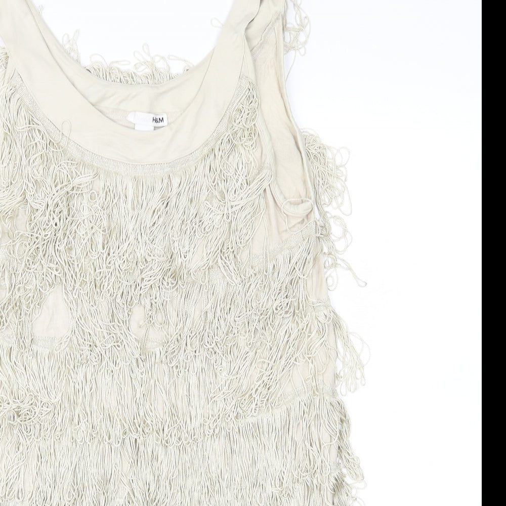 H&M Womens Beige   Basic Button-Up Size S