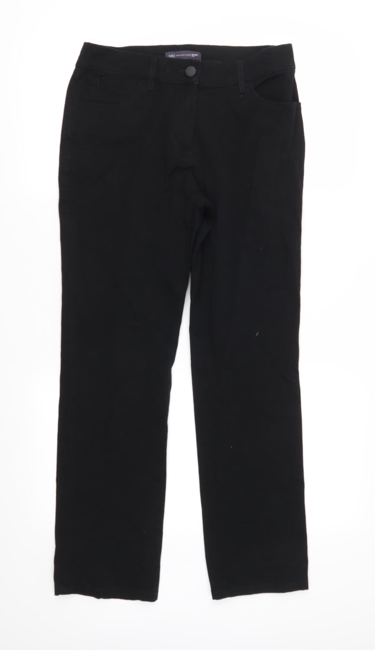 Marks and Spencer Womens Black  Denim Straight Jeans Size 32 in L28 in
