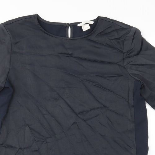 H&M Womens Blue   Basic Blouse Size 8
