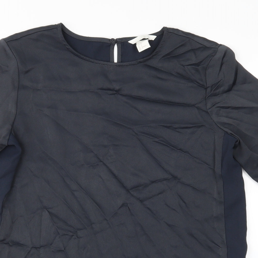 H&M Womens Blue   Basic Blouse Size 8