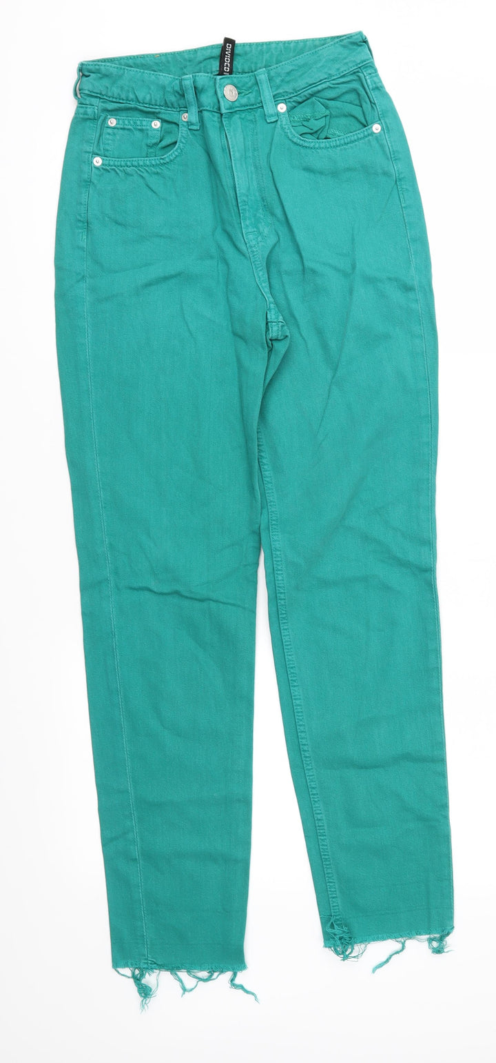 Divided Womens Green  Denim Straight Jeans Size 8 L28 in