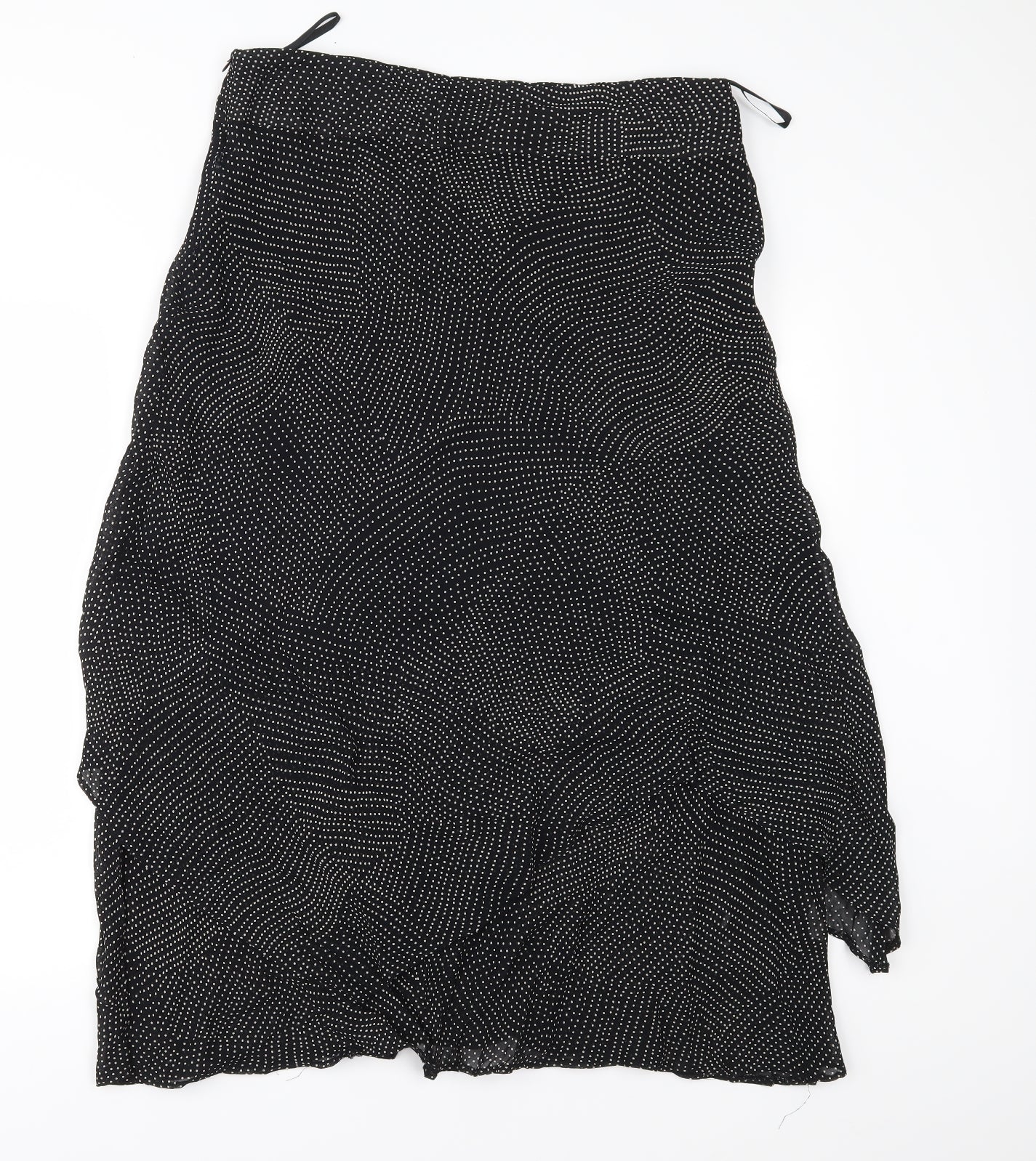 Principles Womens Black Polka Dot Chiffon Flare Skirt Size 34 in