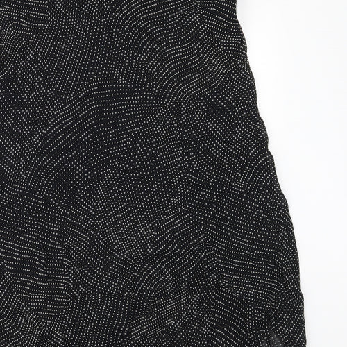 Principles Womens Black Polka Dot Chiffon Flare Skirt Size 34 in