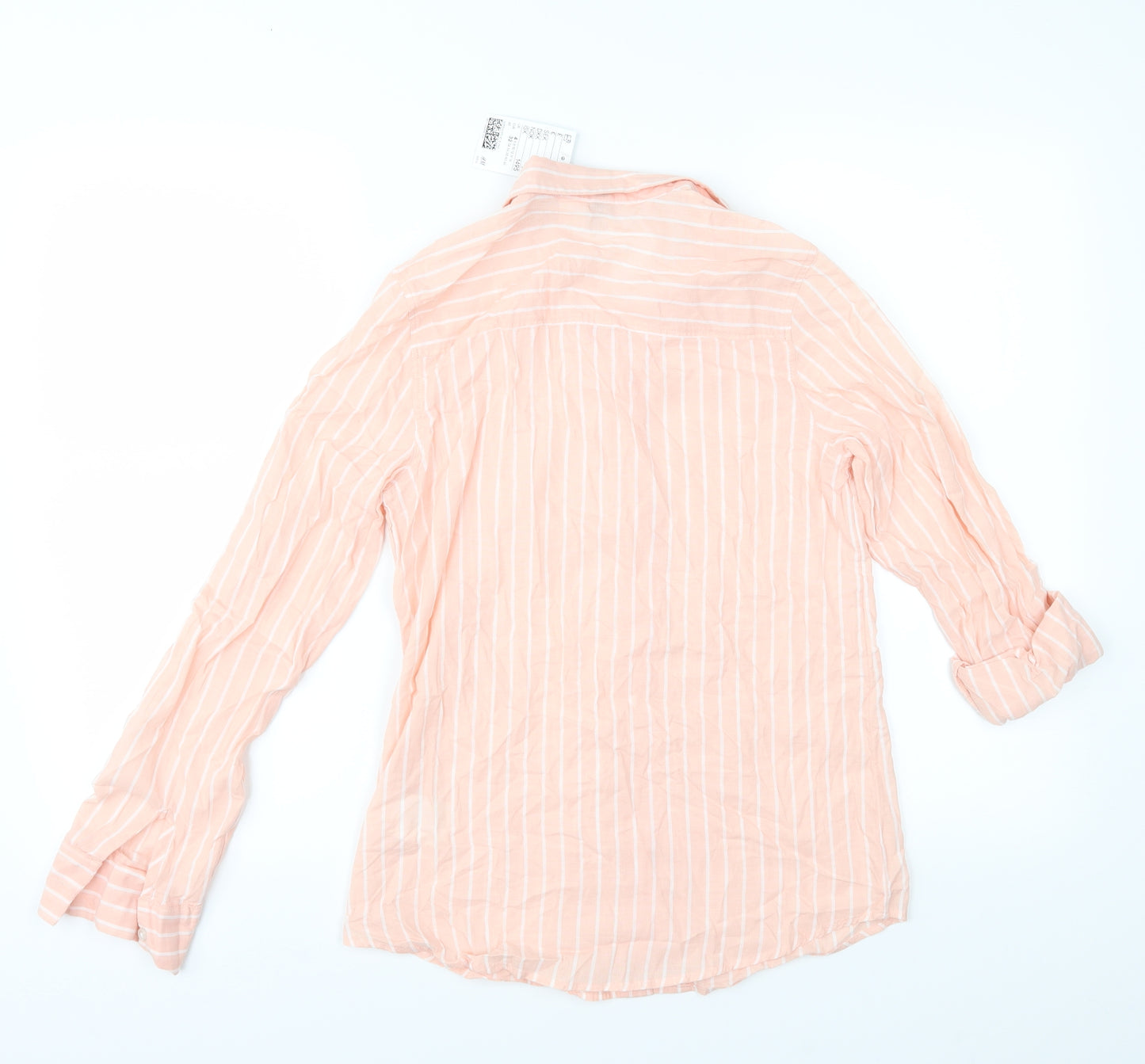 H&M Womens Pink Striped  Basic Button-Up Size 4