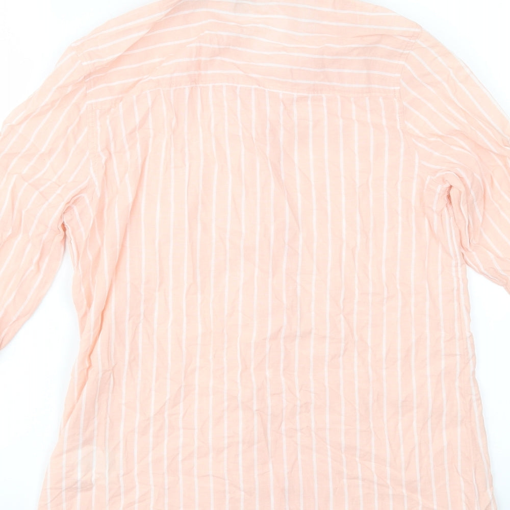 H&M Womens Pink Striped  Basic Button-Up Size 4