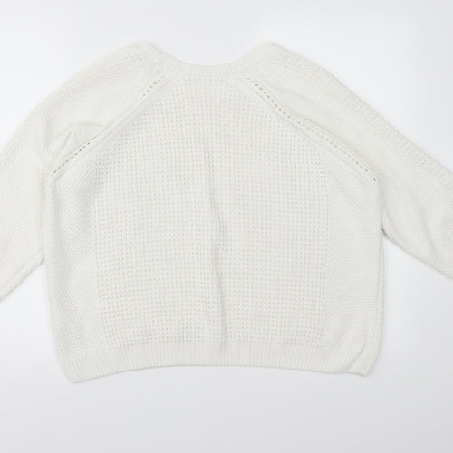 TU Womens White  Knit Pullover Jumper Size 18