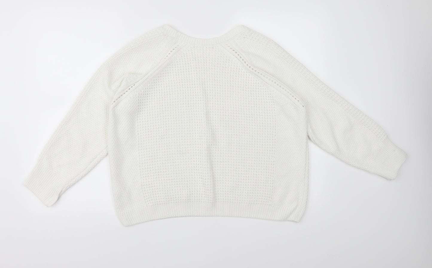 TU Womens White  Knit Pullover Jumper Size 18