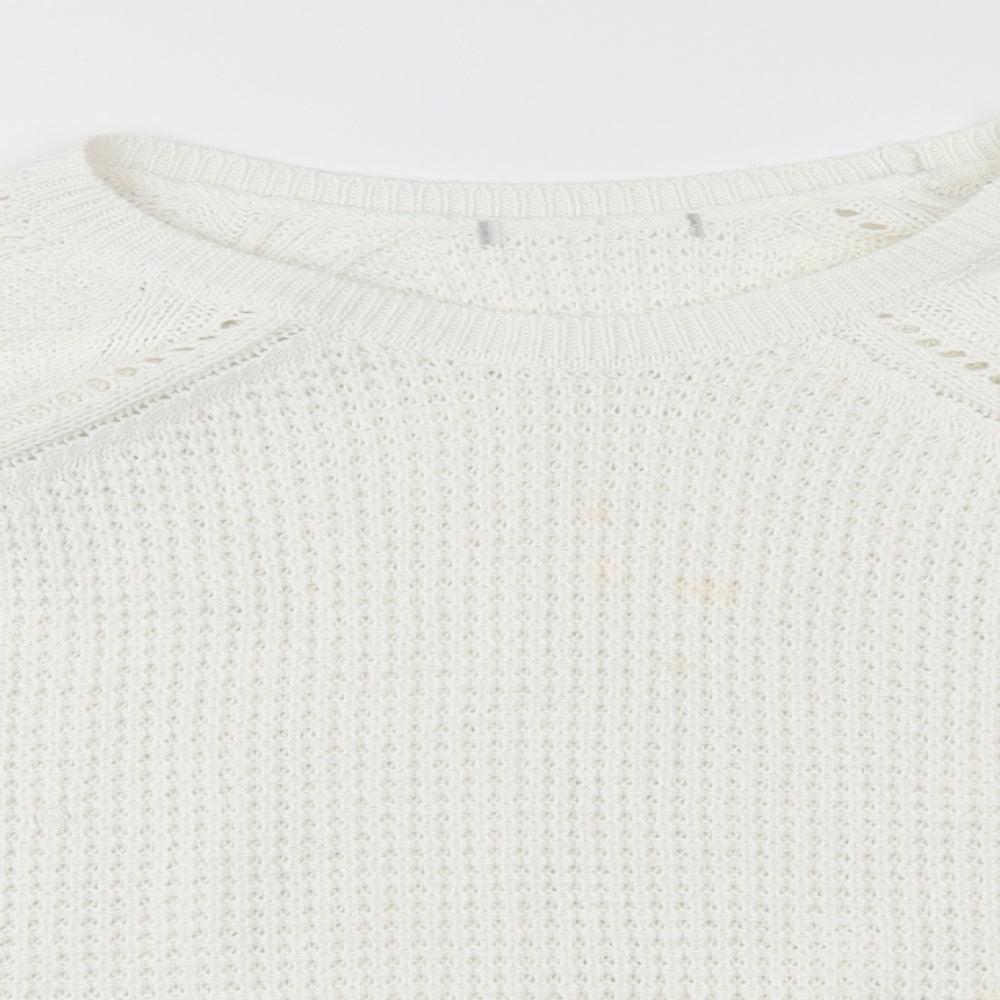 TU Womens White  Knit Pullover Jumper Size 18