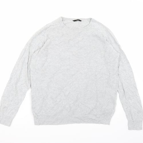 George Mens Grey   Henley Jumper Size L