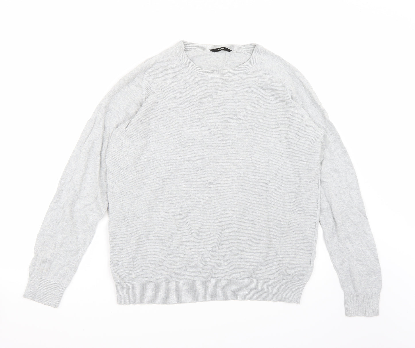 George Mens Grey   Henley Jumper Size L