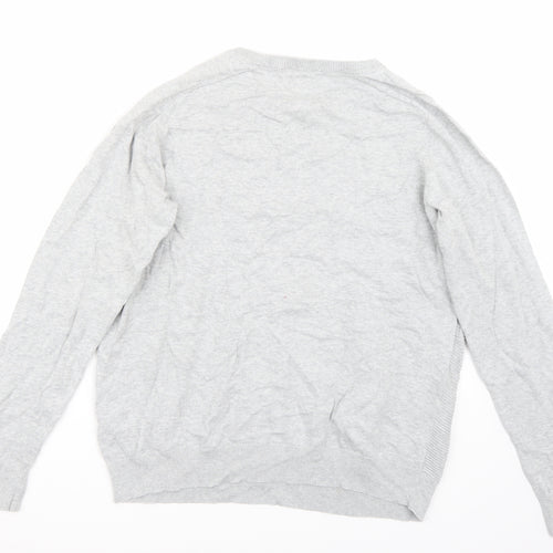 George Mens Grey   Henley Jumper Size L