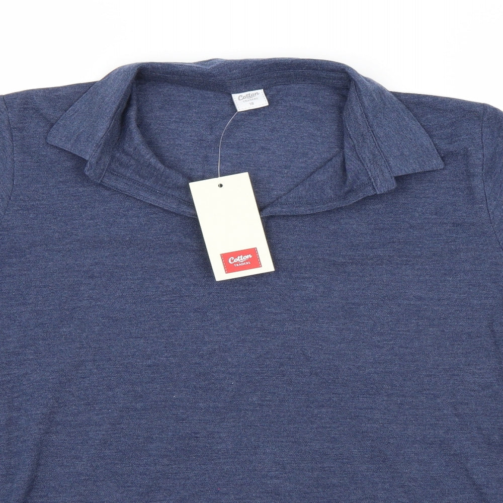 Cotton Traders Womens Blue   Basic T-Shirt Size 18