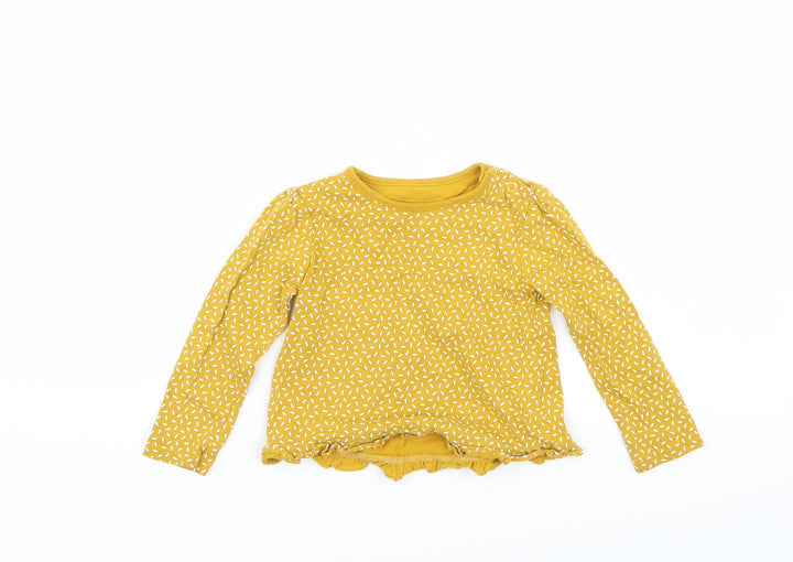TU Girls Yellow   Basic T-Shirt Size 9-12 Months