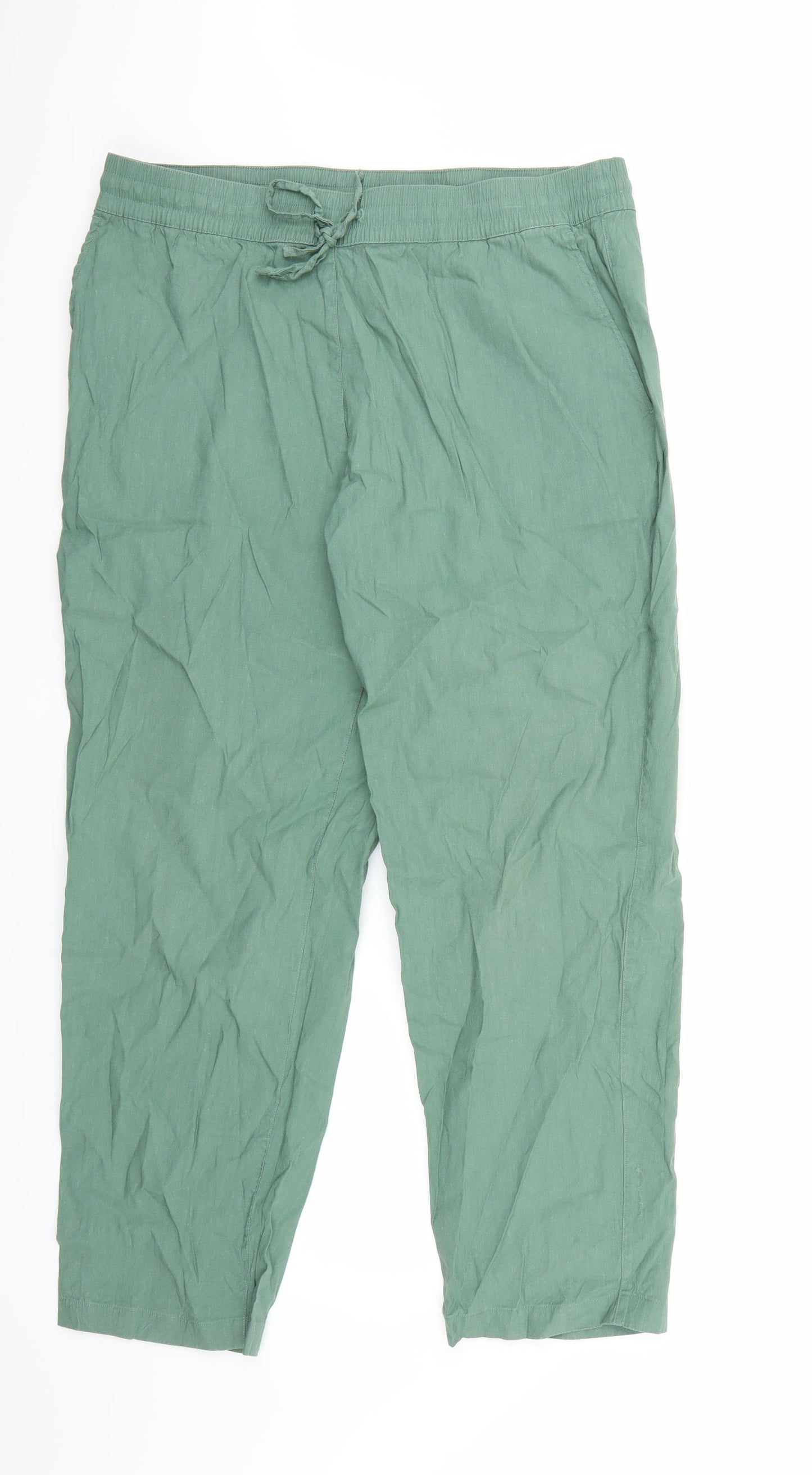 Lands end Womens Green   Cropped Trousers Size 12 L29 in