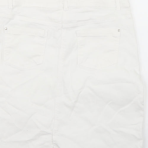 M&Co Womens White   A-Line Skirt Size 14