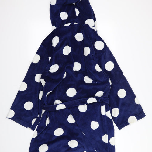 TU Womens Blue Polka Dot Fleece  Gown Size L