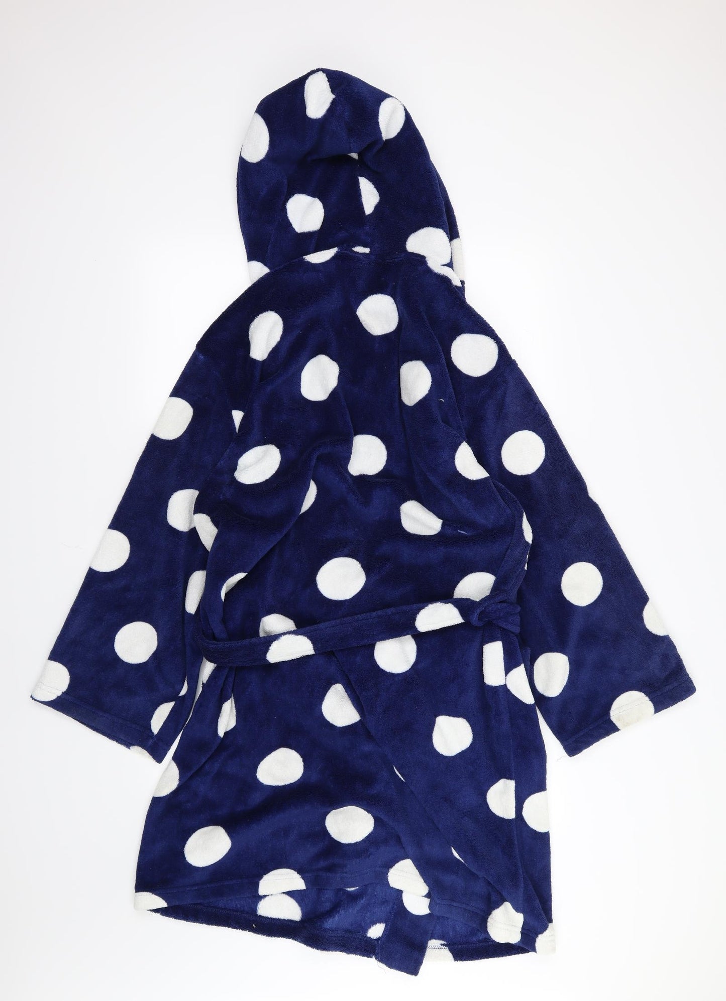 TU Womens Blue Polka Dot Fleece  Gown Size L