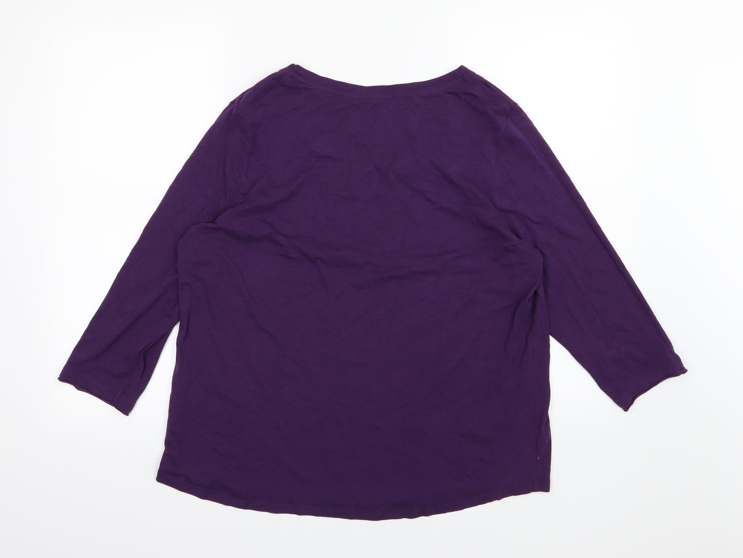 TU Womens Purple  Jersey Basic T-Shirt Size 18