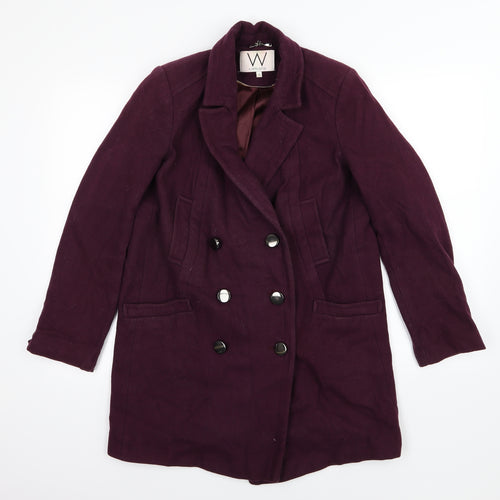 Wallis Womens Purple   Overcoat Coat Size 10