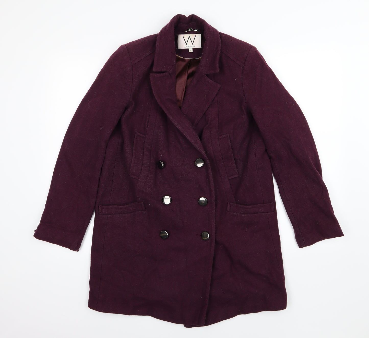 Wallis Womens Purple   Overcoat Coat Size 10