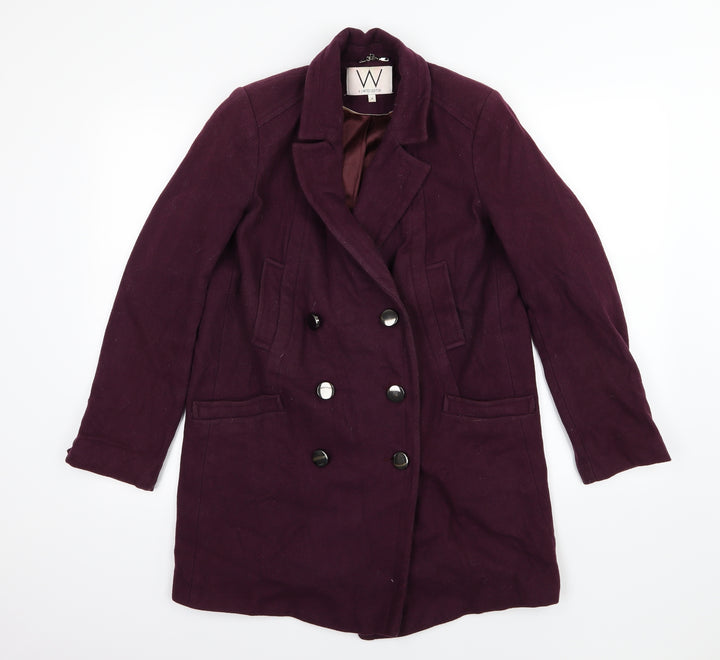 Wallis Womens Purple   Overcoat Coat Size 10