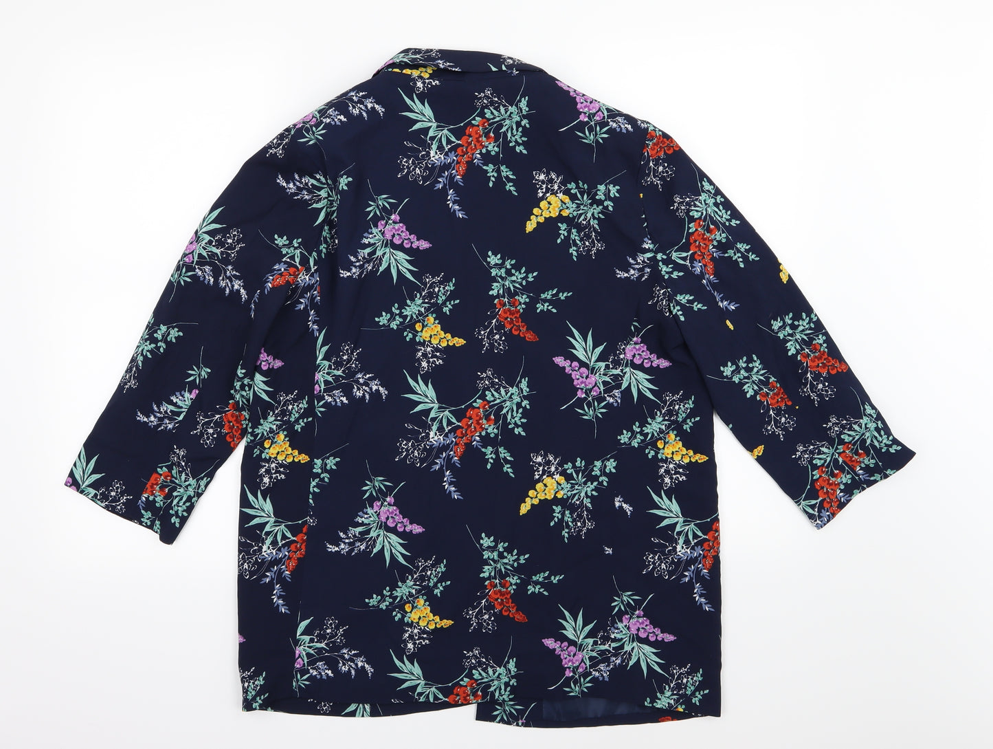 Bonmarché Womens Blue Floral  Jacket Blazer Size 14