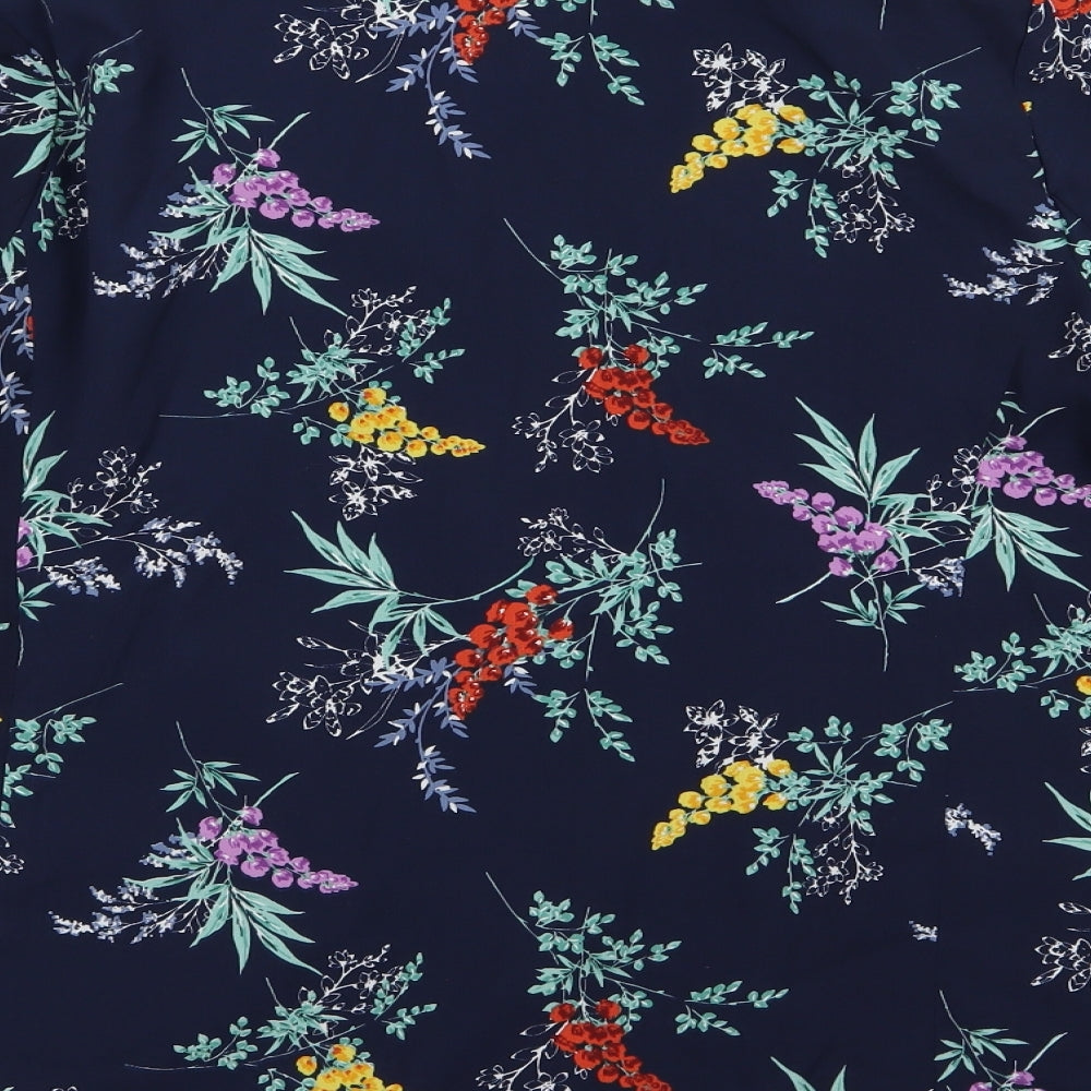 Bonmarché Womens Blue Floral  Jacket Blazer Size 14