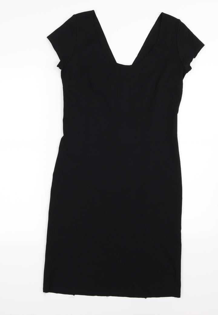 United Colors of Benetton Womens Black  Rayon Pencil Dress  Size M