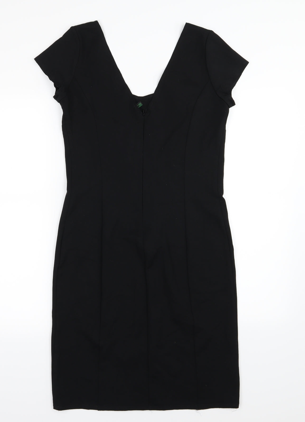 United Colors of Benetton Womens Black  Rayon Pencil Dress  Size M