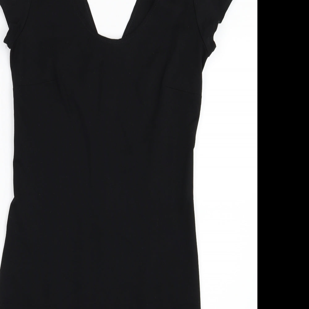 United Colors of Benetton Womens Black  Rayon Pencil Dress  Size M